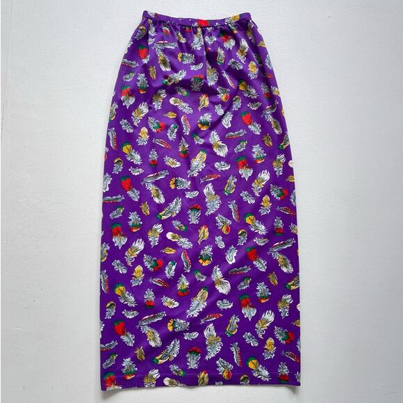 Vintage 70's Feather Sleeveless Bodysuit + Maxi Skirt Sz S Unique Set Boho Retro - Picture 10 of 10